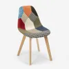 Sedia patchwork in legno e tessuto per cucina bar Anteprima dell’immagine prodotto 1