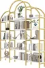 MODFU Vitrine Ouverte avec Cadre en Métal Doré et 5 Niveaux Voir les images du produit 10
