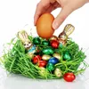 com-four® 4x Osterkörbchen mit Deko Gras und Eierfarben - Produktbild-Vorschau 2