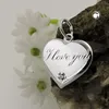 Anhänger 16mm Herz mit Schriftzug - I love you- und Produktbild-Vorschau 3