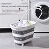 Faltbarer Wäschekorb 38 Liter mit Rollen Produktbild-Vorschau 3