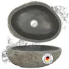 DELUKE® Naturstein Waschbecken oval - Flussstein | Produktbild-Vorschau 1