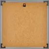 The back of a silver picture frame with a brown backing board and a hanging hook. Produktbild-Vorschau