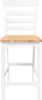 A front view of a white and wood counter stool against a white background. Anteprima dell’immagine prodotto