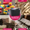 A collage of four images showing different uses of a product, including toys, wood, cushions, and magazines. Produktbild-Vorschau