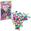A bag of LEGO DOTs Extra Dots Series 1 with a pile of the colorful dots spilled out next to it. Produktbild-Vorschau