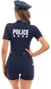 A woman wearing a police costume from behind. Podgląd zdjęcia produktu