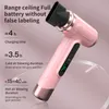 A pink cordless hair dryer with rose gold accents is shown against a light pink background, with text detailing its features and specifications. Podgląd zdjęcia produktu