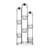 A black metal plant stand with multiple tiers and baskets. Náhľad obrázku produktu