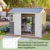 GIHAUVIA Gerätehaus Metall mit Fundament mit Fenster Produktbild-Vorschau 2