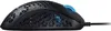 A side view of a black gaming mouse with a honeycomb design and blue LED lighting. Podgląd zdjęcia produktu