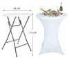 Tischhusse für Stehtisch Ø80 cm - Weiß - Stretchhusse - Produktbild-Vorschau 3