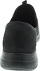 The back view of a black slip-on shoe. Voir les images du produit