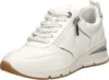 A studio shot of a single white sneaker with silver accents. Podgląd zdjęcia produktu