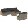 vidaXL 10-tlg. Garten-Sofagarnitur mit Kissen Grau Poly Produktbild-Vorschau 1