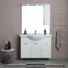 Mobile bagno a terra 105cm con 3 ante quercia bianco | Anteprima dell’immagine prodotto 1