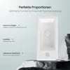 A white ceramic sink is shown with descriptive text highlighting its features. Voir les images du produit