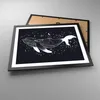 Gerahmtes Poster - Schwarzer Rahmen - Wal Schwarzweiß Produktbild-Vorschau 3