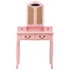 vidaXL Schminktisch-Set mit Hocker Rosa 80×69×141 cm Produktbild-Vorschau 12
