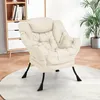 Fauteuil en velours, structure en métal, fauteuil relax, Voir les images du produit 6