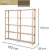 STOLMAK Scaffale in Legno di Pino Massello 170x170x28 cm Anteprima dell’immagine prodotto 2