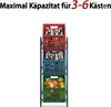 A three-tier metal shelving unit holding three plastic crates, each filled with items. Produktbild-Vorschau