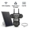3-Linsen Solar Überwachungskamera Aussen Full HD, Kabellose Produktbild-Vorschau 1
