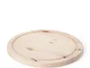 A round wooden cutting board with a groove around the edge, placed on a white background. Produktbild-Vorschau