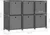 vidaXL Étagère cube avec 6 boîtes Gris 103x30x72,5 cm Tissu Voir les images du produit 7