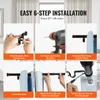 A collage of six images showing the steps for installing a curtain rod. Anteprima dell’immagine prodotto