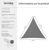 Voile d'ombrage triangulaire, gris - 4 x 4 x 4 m Voir les images du produit 6