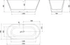 Mexen Luna freistehende Badewanne 160 x 75 cm, Produktbild-Vorschau 6