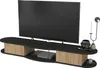 A modern TV stand with a television on top, displayed against a white background. Podgląd zdjęcia produktu