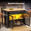 Kuchyňský ostrůvek s LED osvětlením: moderní černý barový Náhled obrázku produktu 4