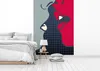 Tadessi Fototapete | Modern | 2.00 m x 2.80 m | Grau | Rot Produktbild-Vorschau 2