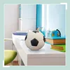 Relaxdays Fußball Spardose, Ø 15 cm, Kunstharz Sparbüchse, Produktbild-Vorschau 5