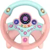 Rosa und hellblaues Spielzeuglenkrad mit Tacho, Knöpfen und Kontrollleuchten Náhľad obrázku produktu