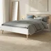 Lit adulte - AALBORG - 140 x 190 cm - Blanc / Chêne - Voir les images du produit 2