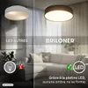 Briloner Plafonnier LED abat-jour en tissu Ø38x10,5 cm rond Voir les images du produit 3