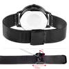 Alienwork Damen-Armbanduhr Quarz schwarz mit Metall Mesh Produktbild-Vorschau 5