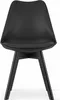 A black chair with black legs is shown from the front against a white background. Voir les images du produit