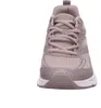 A front view of a taupe Skechers sneaker. Voir les images du produit