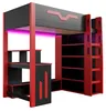 okwish Hochbett 90x200 Einzelbett mit Schreibtisch und Produktbild-Vorschau 9