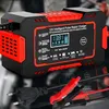 A close-up shot of a 12V intelligent pulse repair charger for car batteries. Podgląd zdjęcia produktu