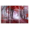 DEQORI Glasbild Echtglas 3x50x100 cm 'Roter Blätterwald' Produktbild-Vorschau 2