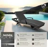 Chaise longue en rotin et aluminium Océane - noir Voir les images du produit 2