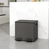 HOMCOM Vuilnisbak, 2 x 15 liter, afvalscheidingssysteem, Productafbeelding-voorbeeld 2