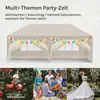 A collage showing a party tent decorated for different occasions: Christmas, birthday, and wedding. Produktbild-Vorschau