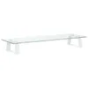 vidaXL Support d'écran blanc 60x20x8 cm verre trempé et Voir les images du produit 1