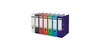 A row of colorful binders on a white background. Produktbild-Vorschau